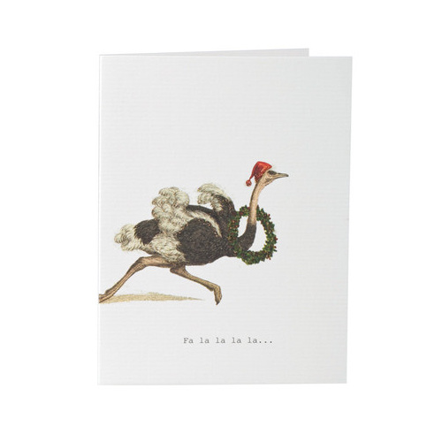 Fa La La La Ostrich - Christmas Card