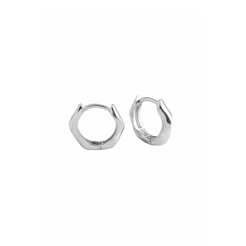 Origins Wave Hoop Earrings - Silver