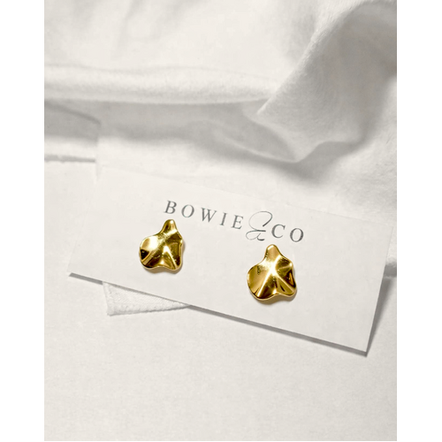 Organic Stud Earrings - Gold