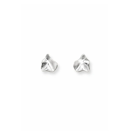 Organic Stud Earrings - Silver