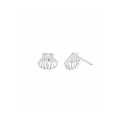 Oceania Shell Stud Earrings - Silver