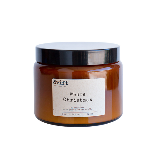 White Christmas - Large Amber Candle 
