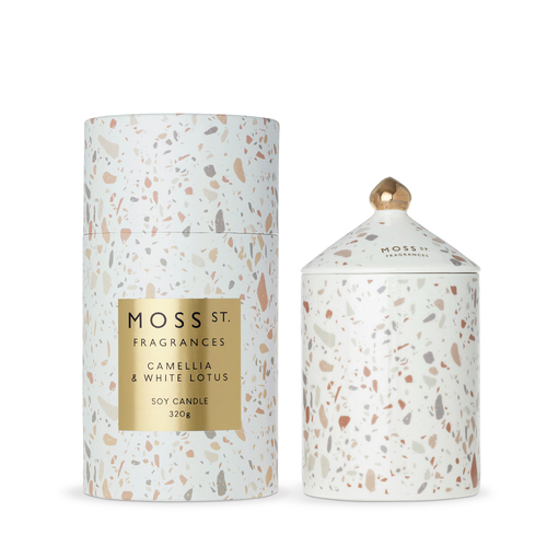 Camellia & White Lotus - Large Ceramic Candle