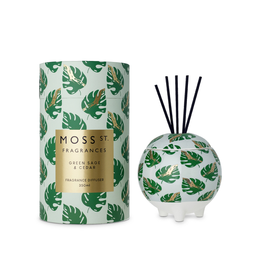 Green Sage & Cedar - Large Ceramic Reed Diffuser