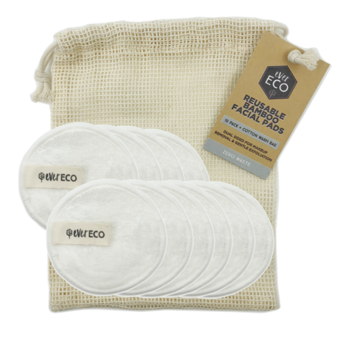 Bamboo Reusable Facial Pads, White